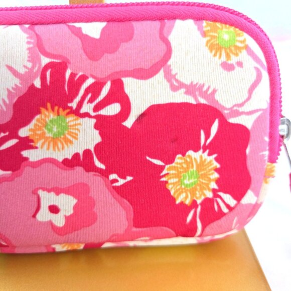 Lilly Pulitzer Pink Floral Garden Print Small Zip Around Pouch Mini Bag Wristlet - Picture 6 of 8